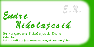 endre mikolajcsik business card